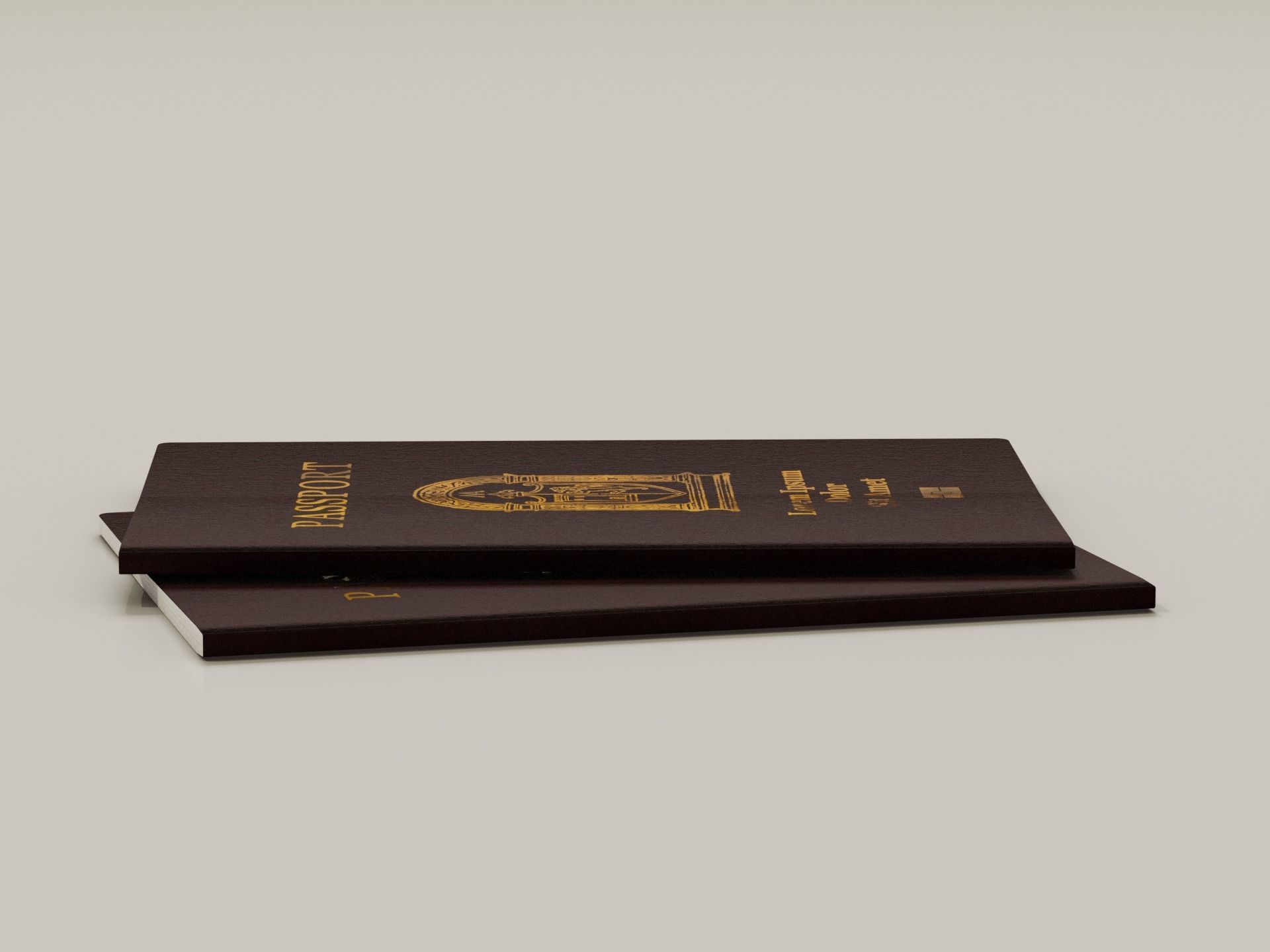Low-Poly Passport two passports Low-poly 3D model_3
