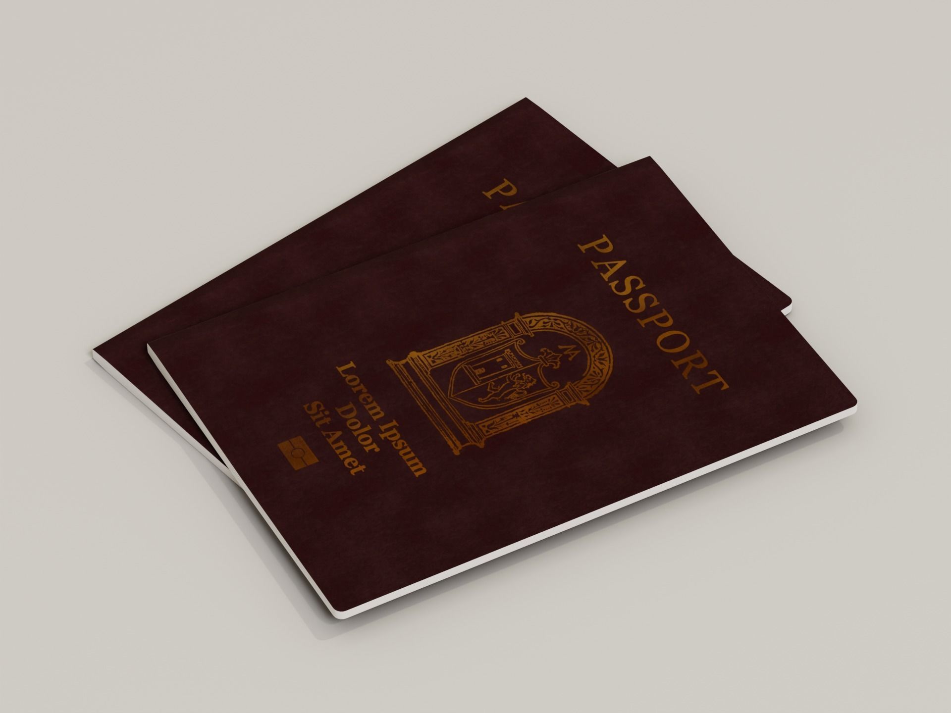 Low-Poly Passport two passports Low-poly 3D model_2