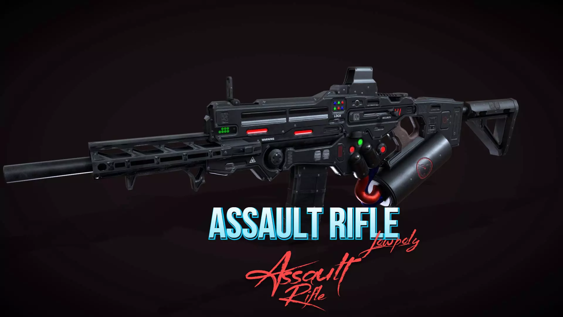 Assault Rifle Low-poly 3D model_0