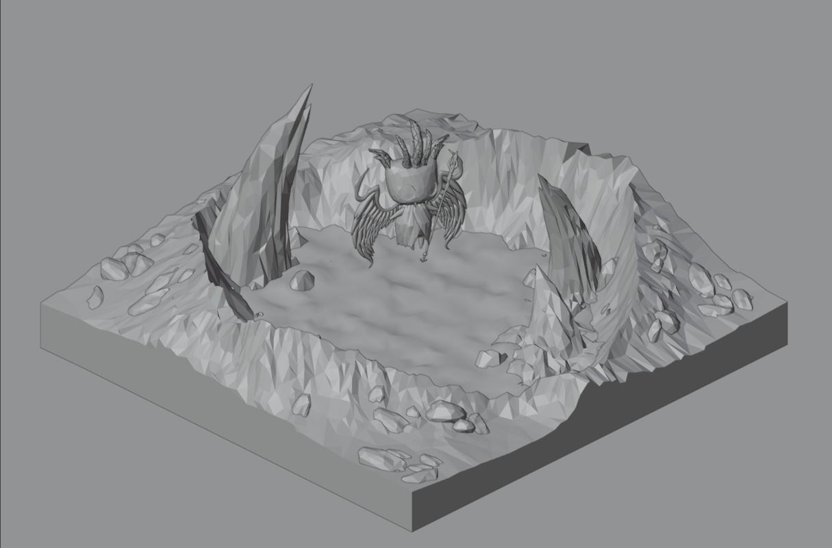 low poly Gameasset9 iceberg with glow in middle Low-poly 3D model_2