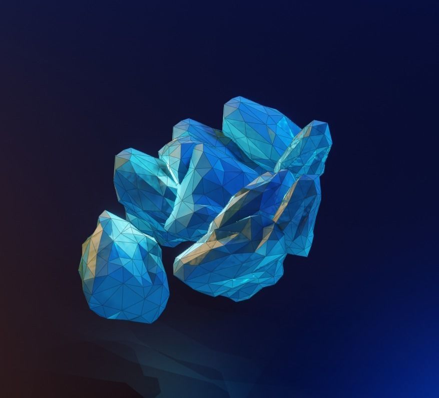low poly Gameasset9 iceberg with glow in middle Low-poly 3D model_8