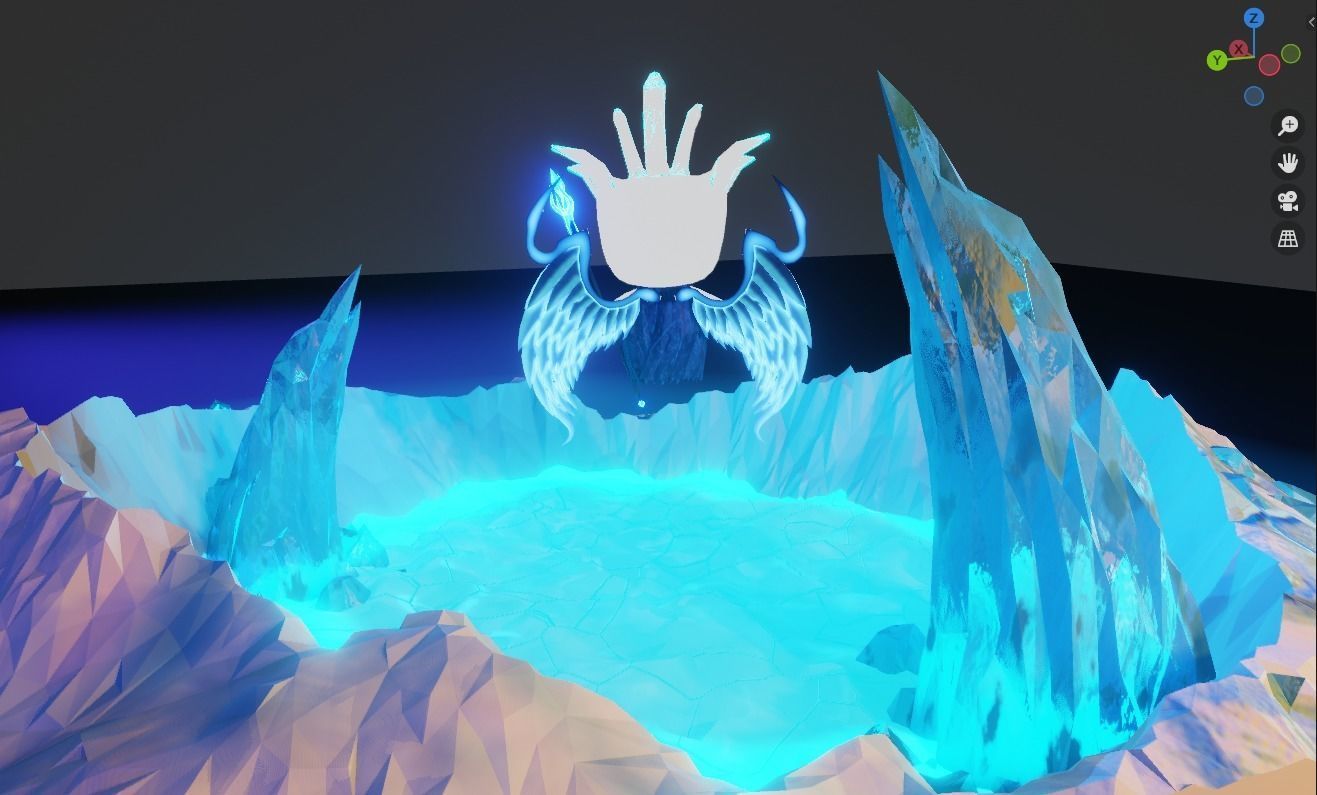 low poly Gameasset9 iceberg with glow in middle Low-poly 3D model_14