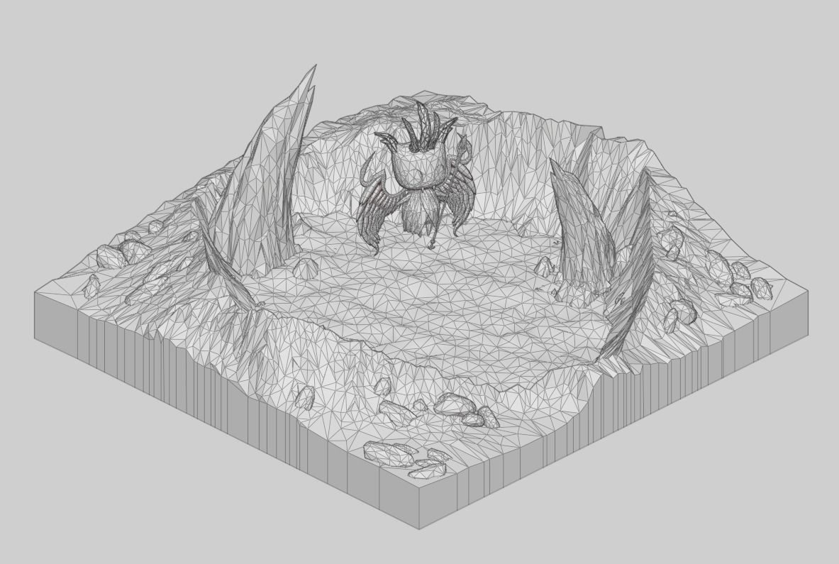 low poly Gameasset9 iceberg with glow in middle Low-poly 3D model_3