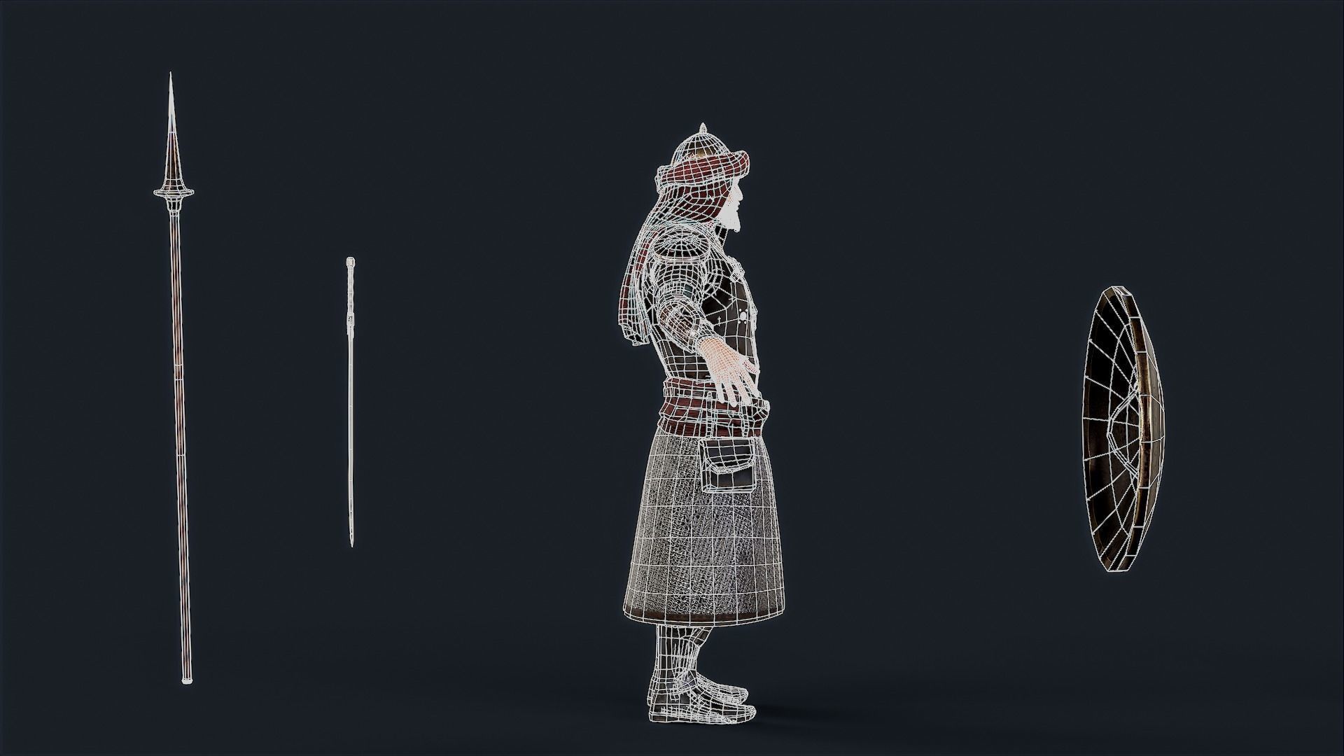 Persian Warrior Low-poly 3D model_14