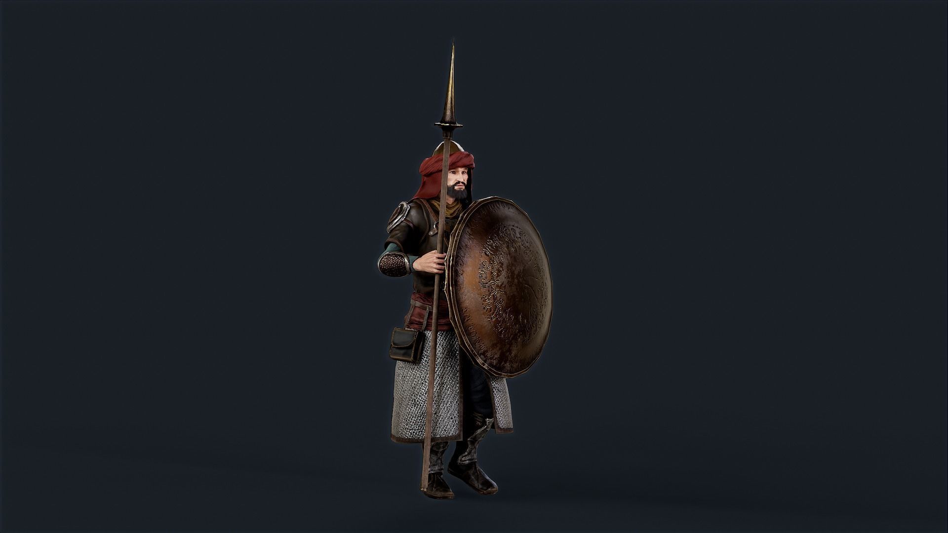 Persian Warrior Low-poly 3D model_3