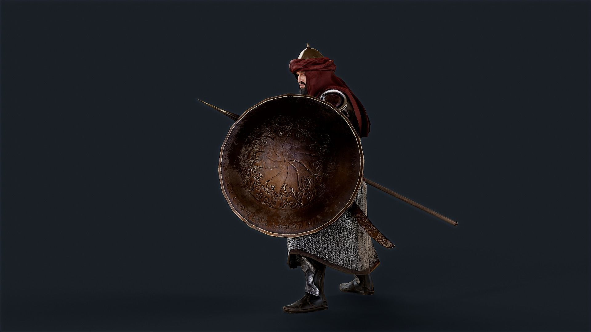 Persian Warrior Low-poly 3D model_5
