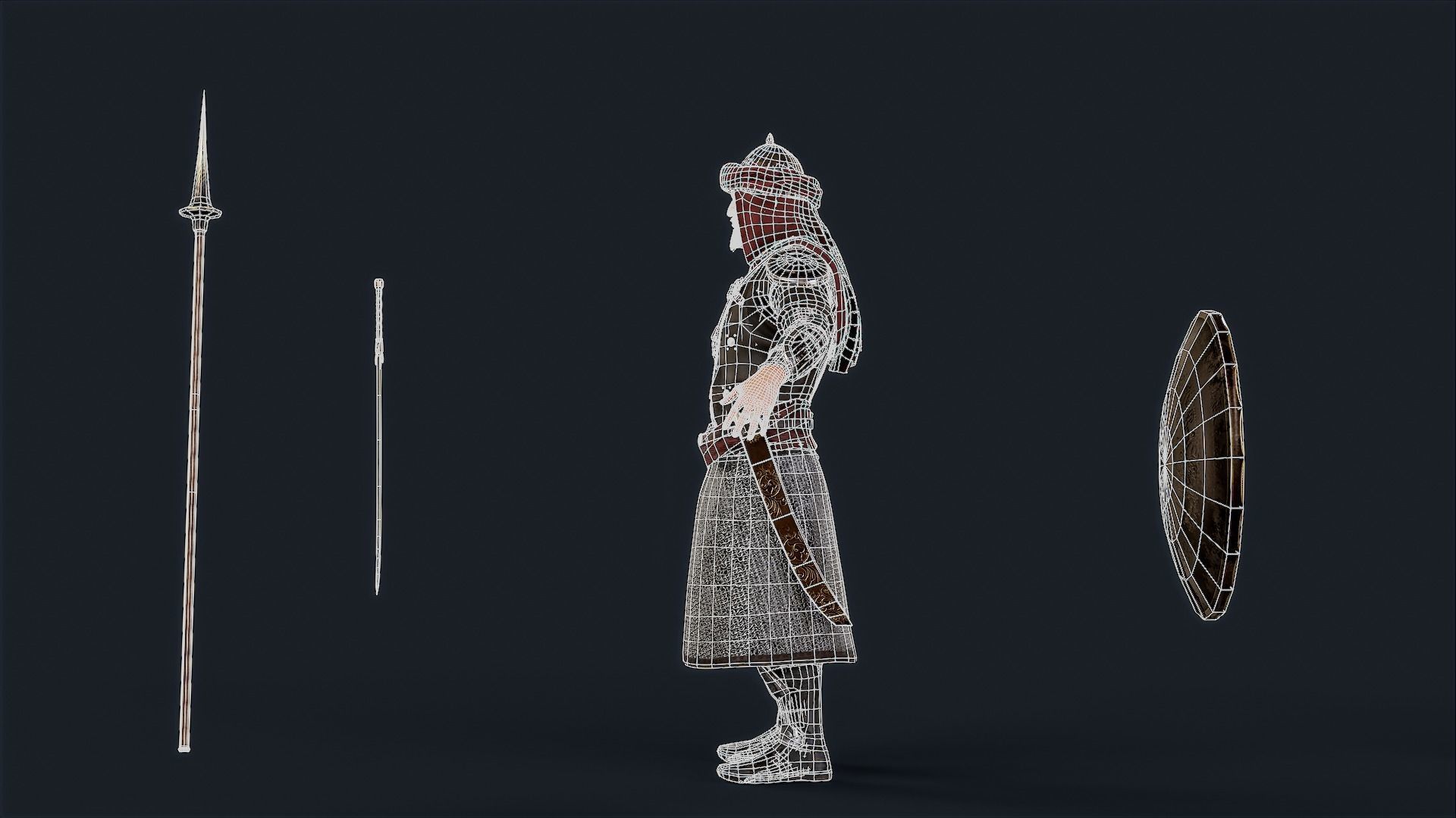 Persian Warrior Low-poly 3D model_15