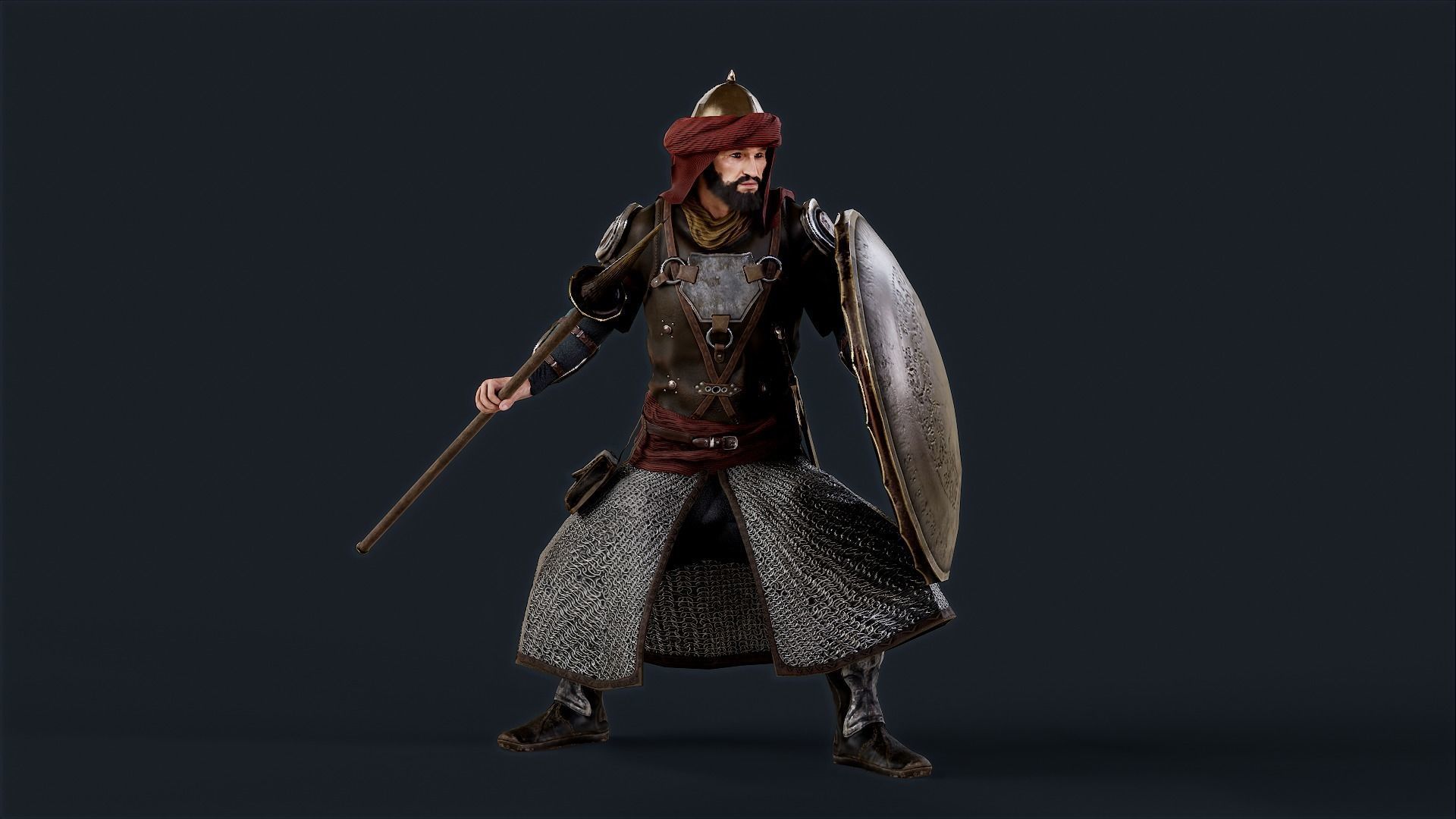 Persian Warrior Low-poly 3D model_6