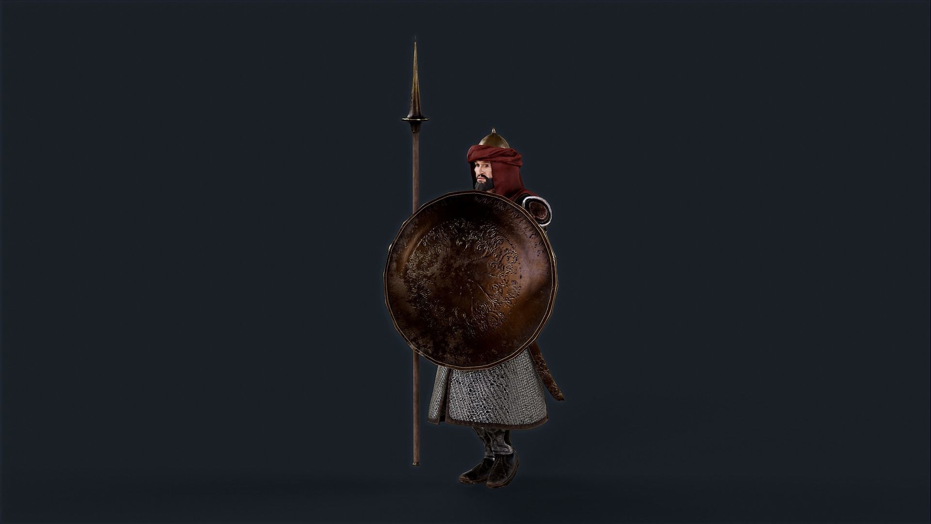 Persian Warrior Low-poly 3D model_4