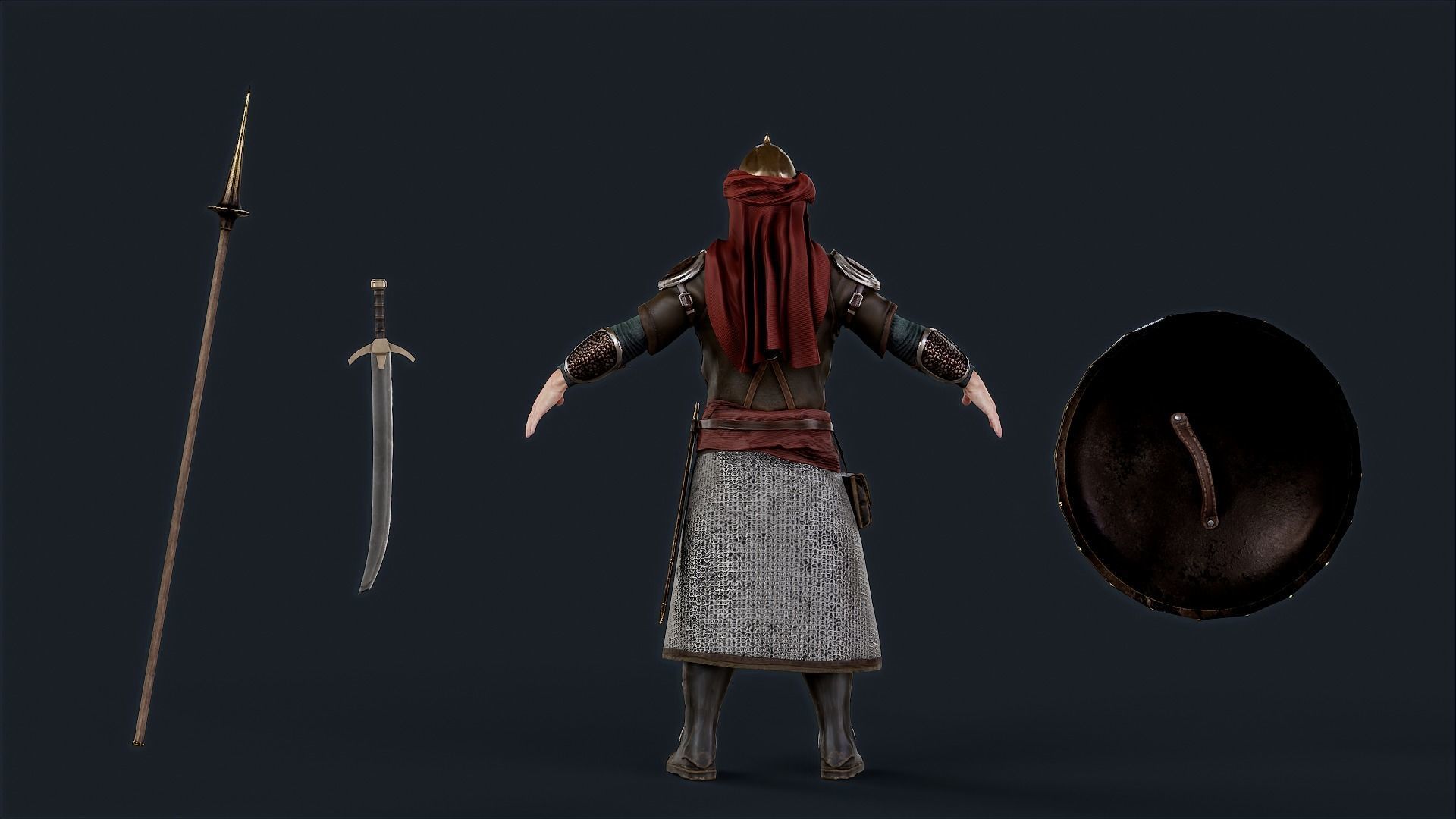 Persian Warrior Low-poly 3D model_10
