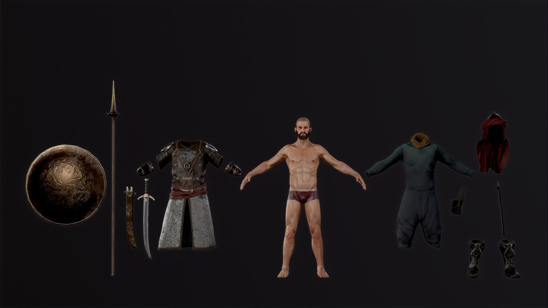 Persian Warrior Low-poly 3D model_11