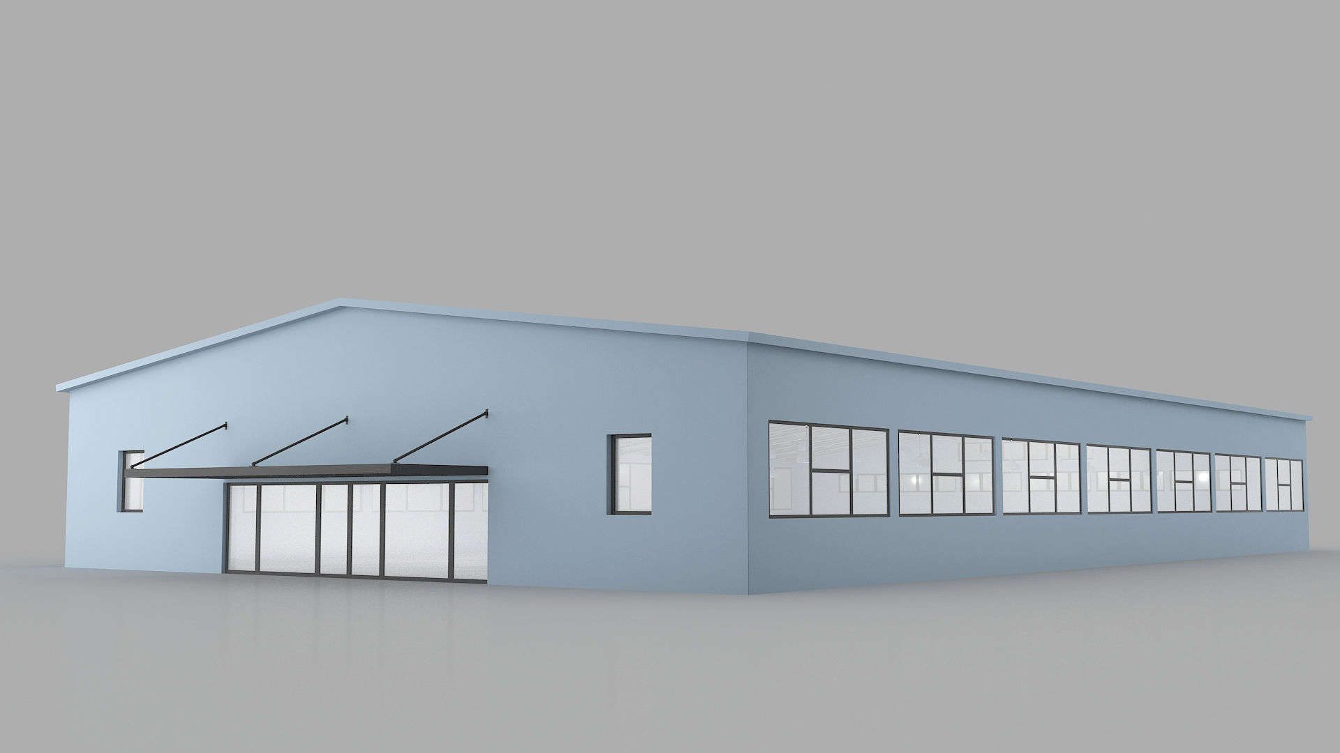 Warehouse industrial building 3D model_9
