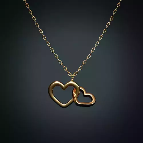 Golden hearts necklace