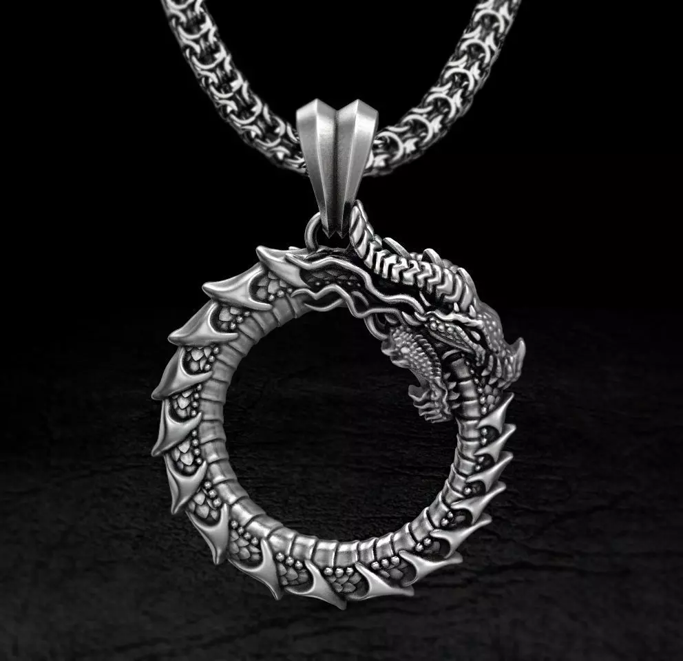 Dragon Eating Its Own Tail 3D print model 3D print model_0