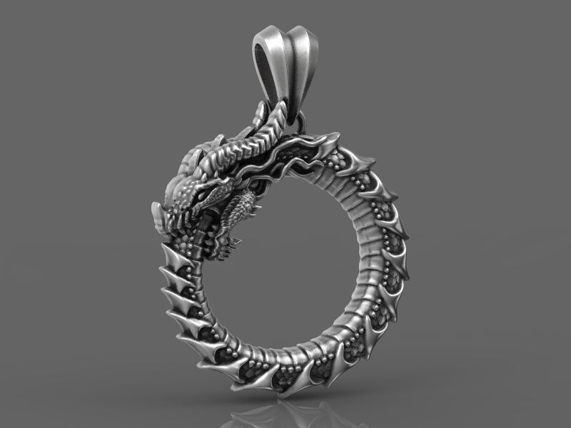 Dragon Eating Its Own Tail 3D print model 3D print model_6