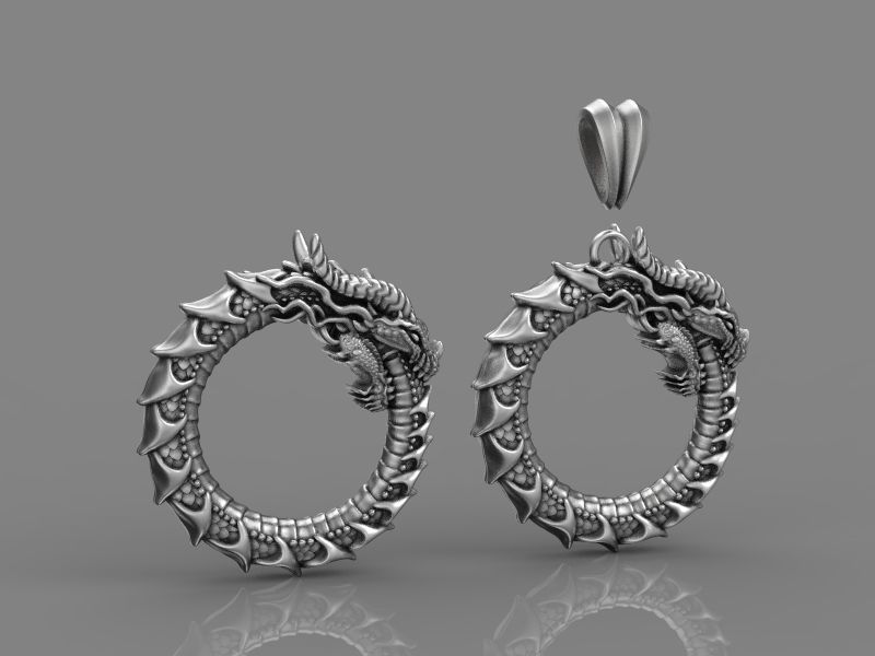 Dragon Eating Its Own Tail 3D print model 3D print model_1