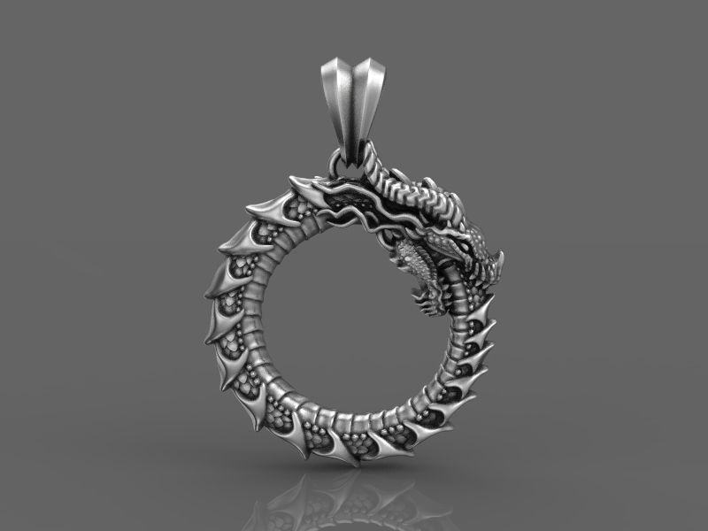 Dragon Eating Its Own Tail 3D print model 3D print model_2