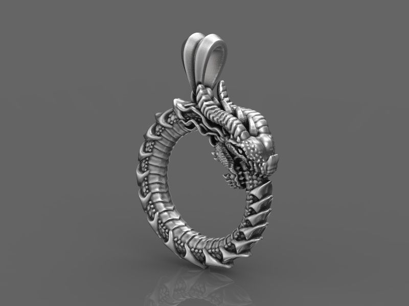 Dragon Eating Its Own Tail 3D print model 3D print model_3