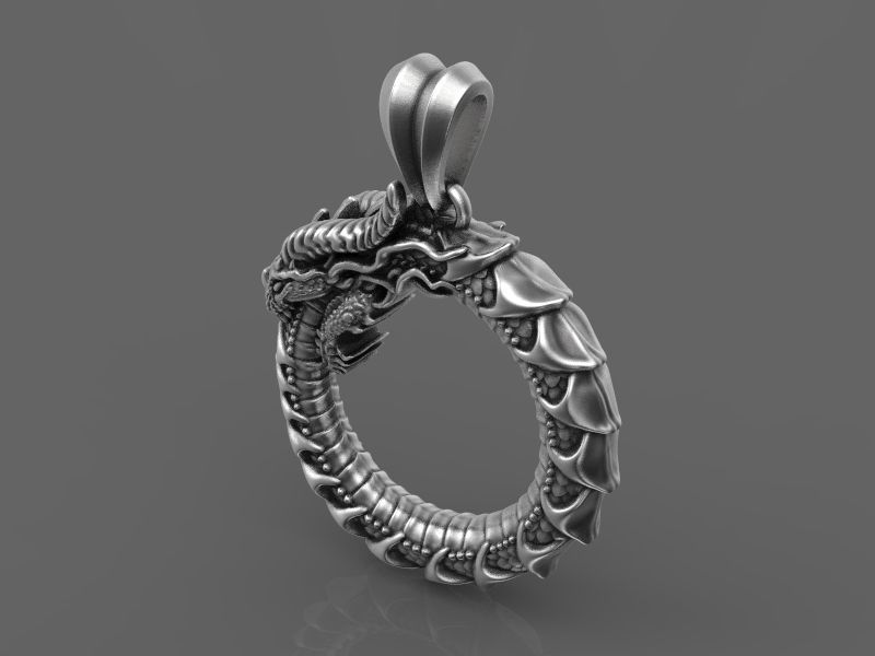 Dragon Eating Its Own Tail 3D print model 3D print model_7