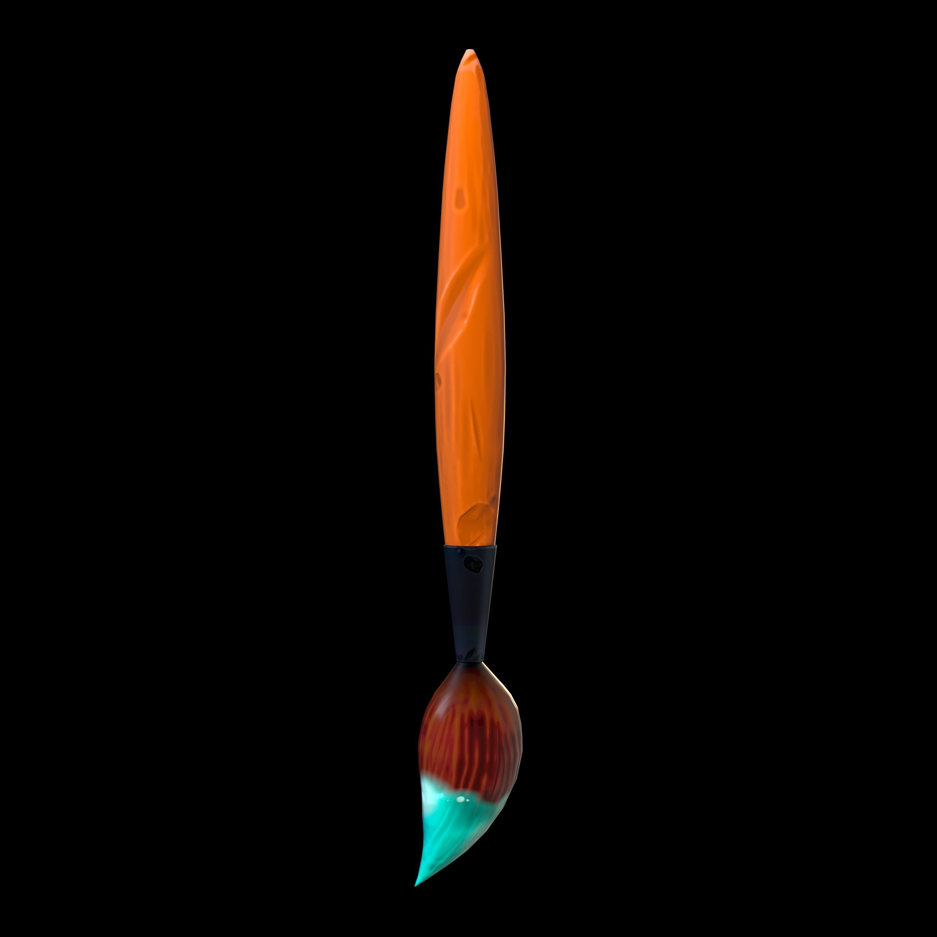stylized Paint Brush  Low-poly 3D model_1