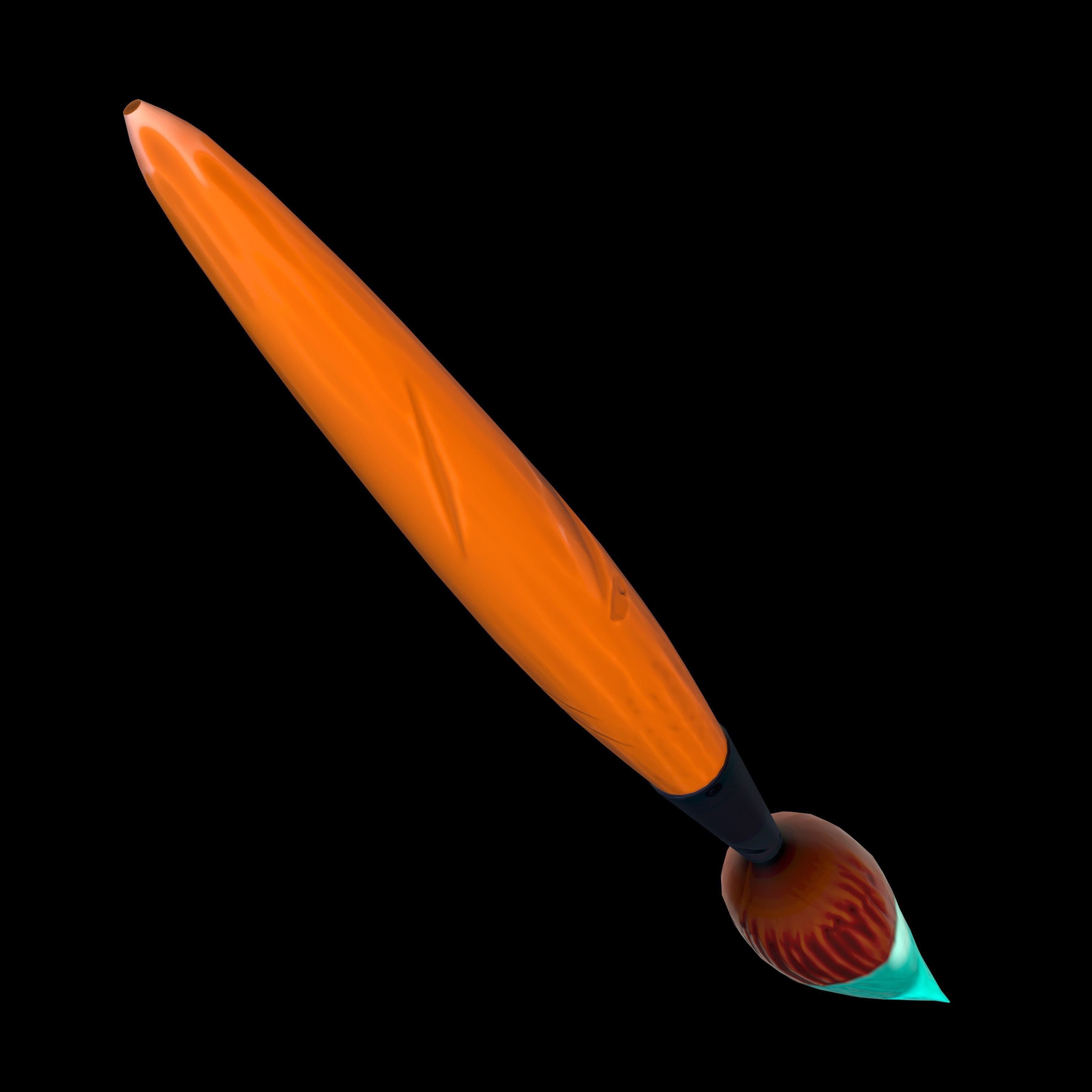 stylized Paint Brush  Low-poly 3D model_3