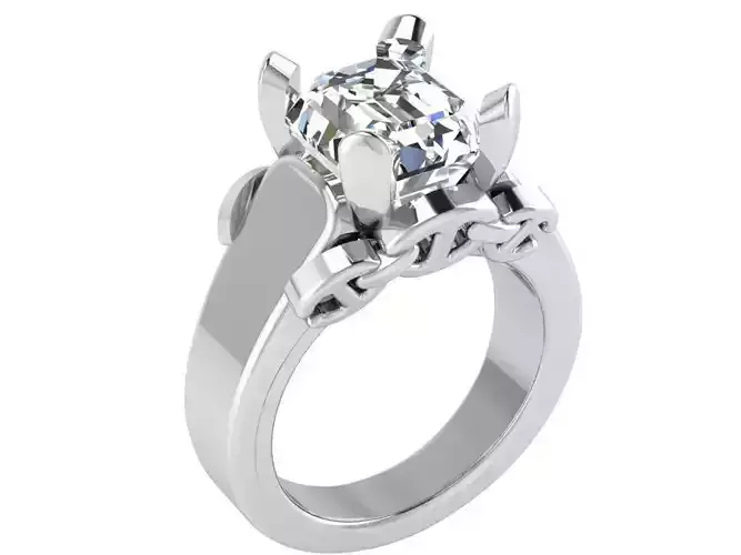 One stone diamond ring 2982 3D print model