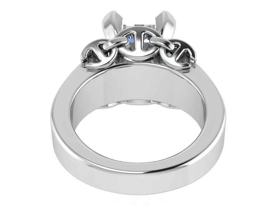 One stone diamond ring 2982 3D print model 3D print model_3