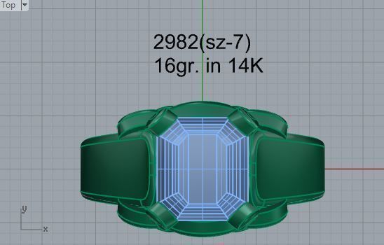 One stone diamond ring 2982 3D print model 3D print model_4