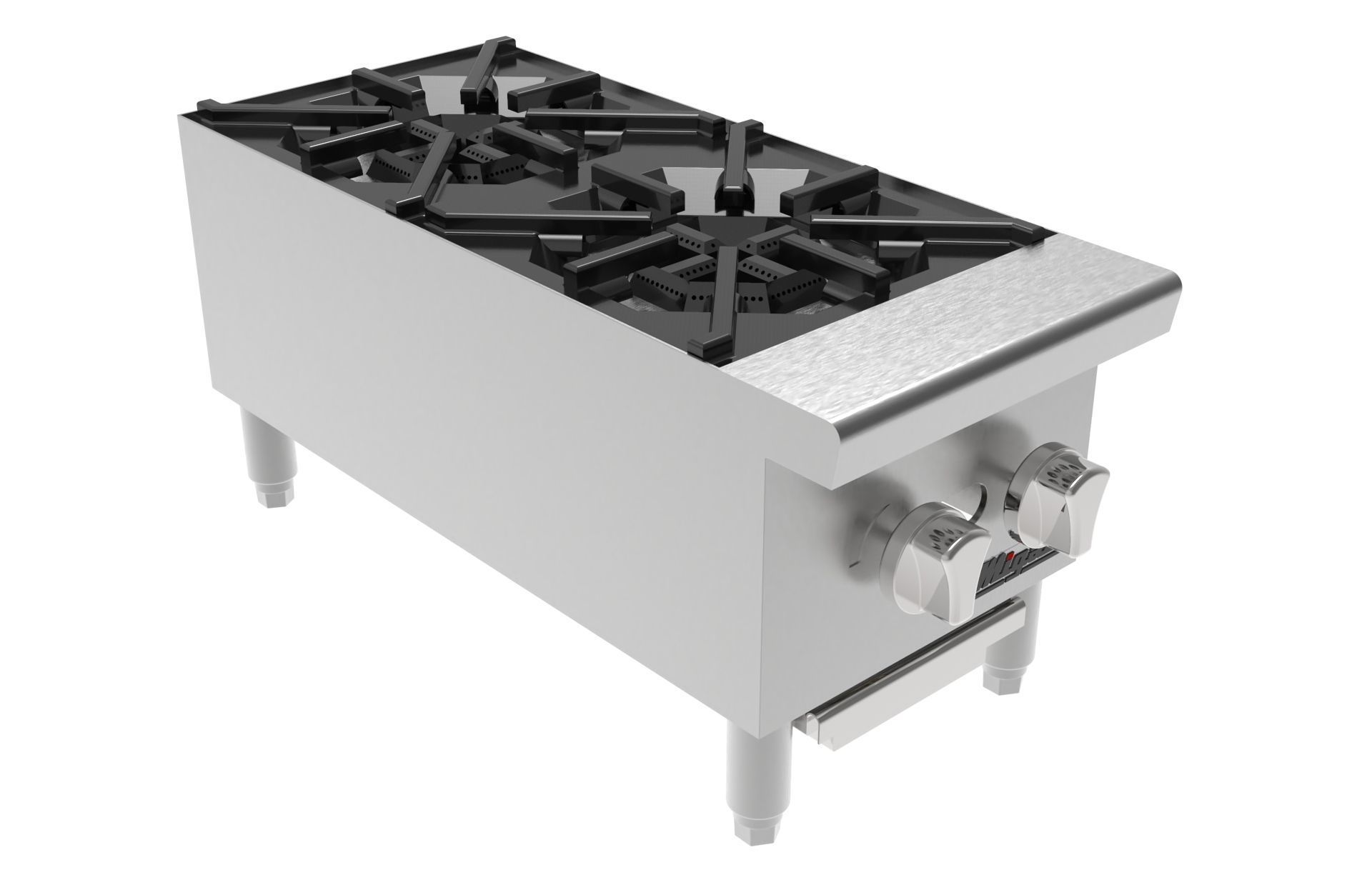 2 Burner Hot Plate 3D model_2