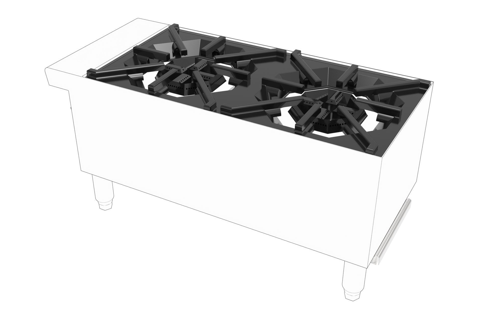 2 Burner Hot Plate 3D model_8