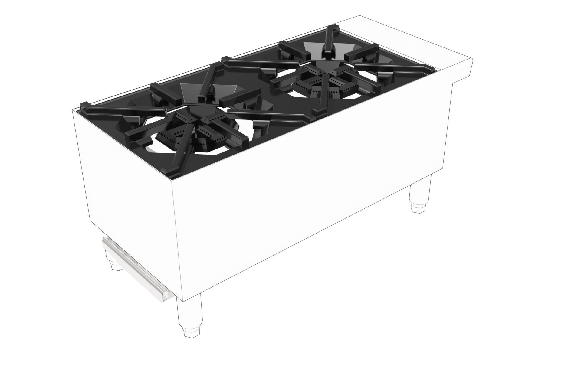 2 Burner Hot Plate 3D model_9