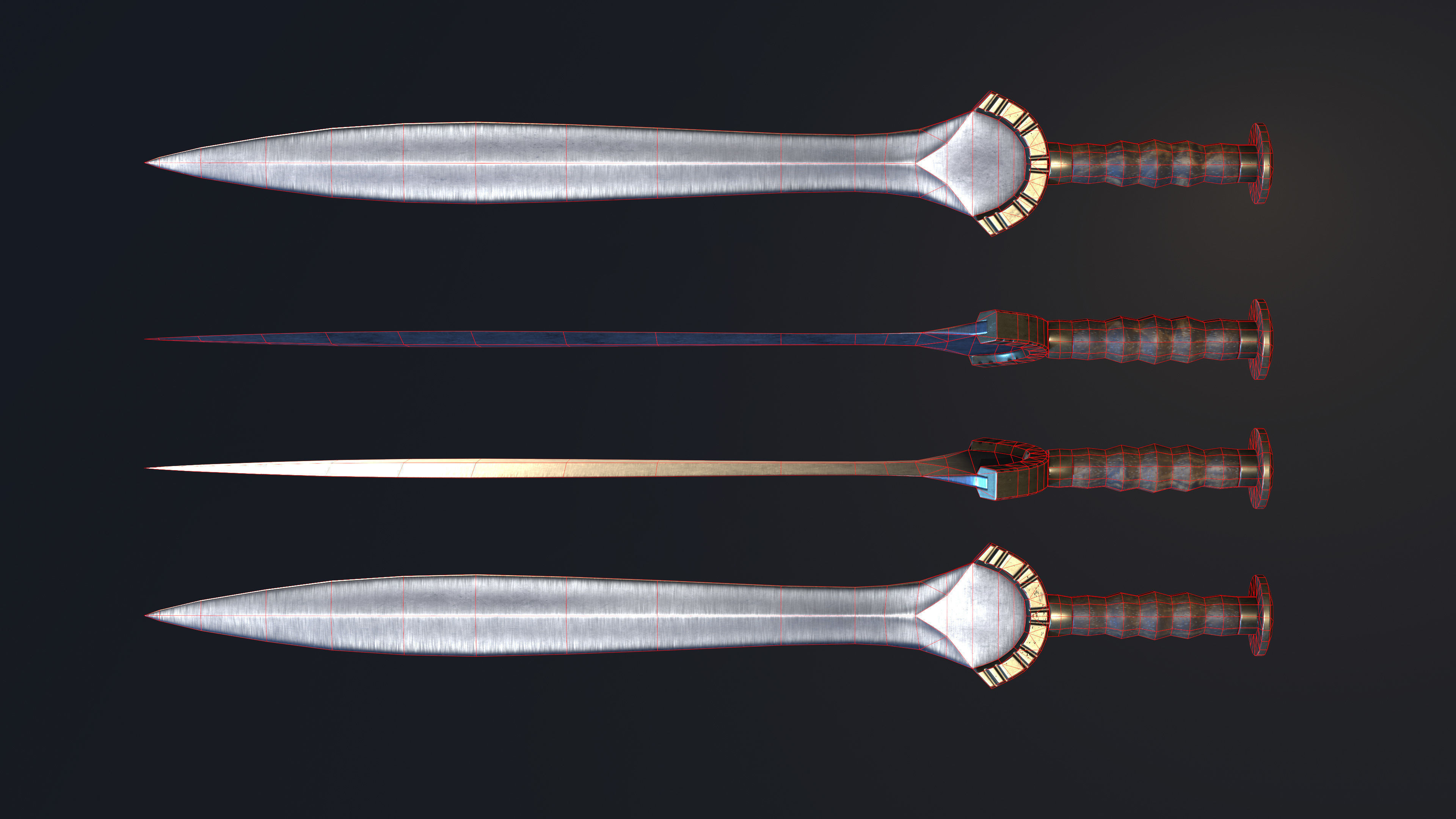 Celtic Sword Low-poly 3D model_4