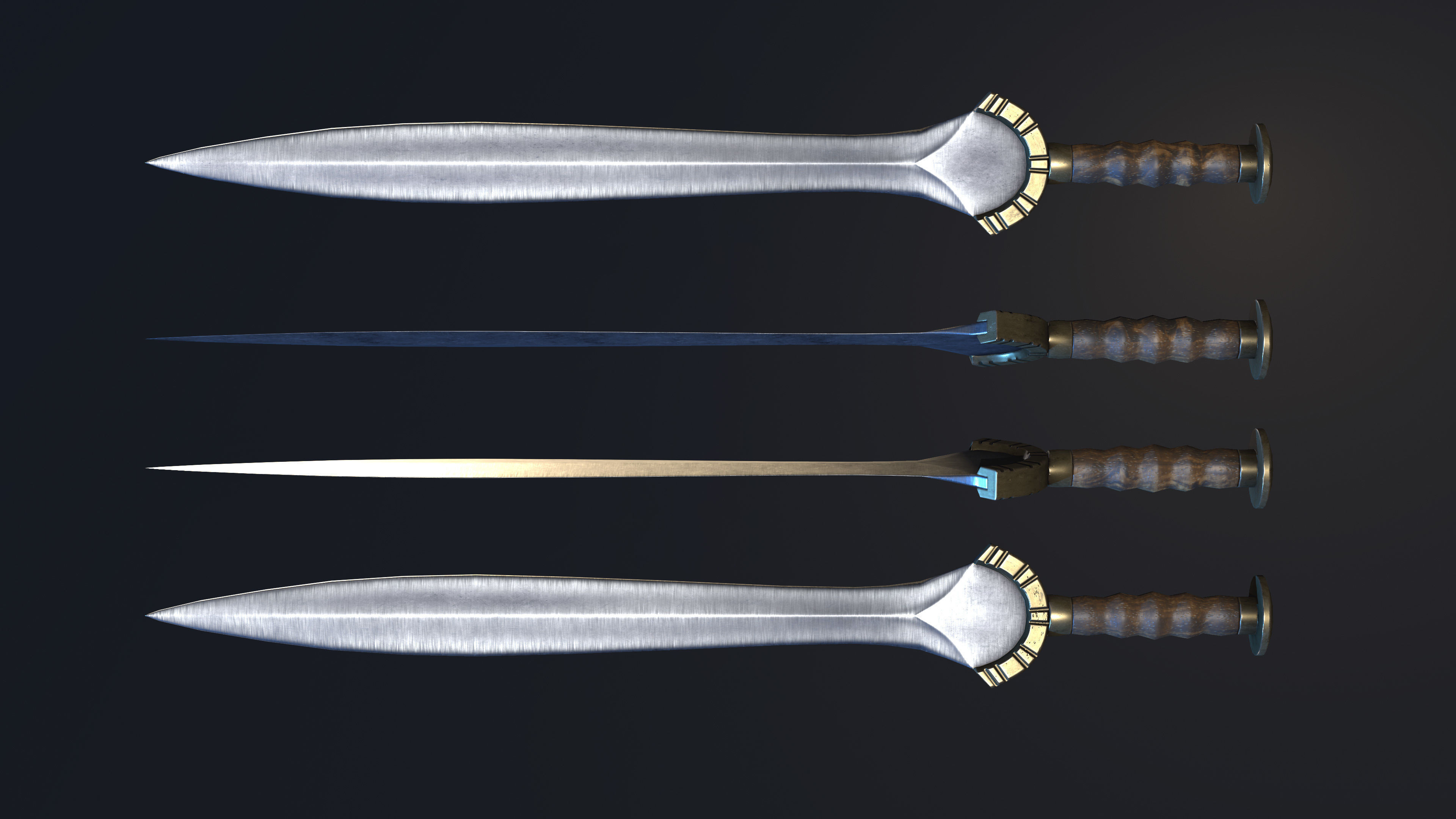 Celtic Sword Low-poly 3D model_3