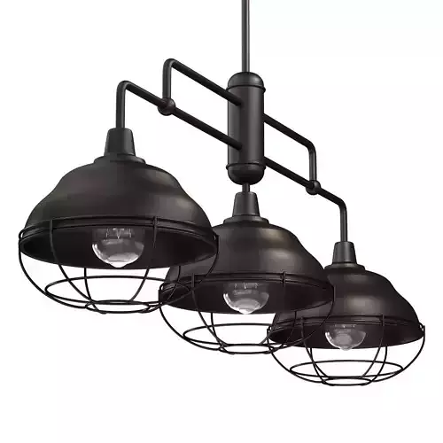 Levi Industrial Farmhouse Iron Linear LED Pendant by Jonathan Y