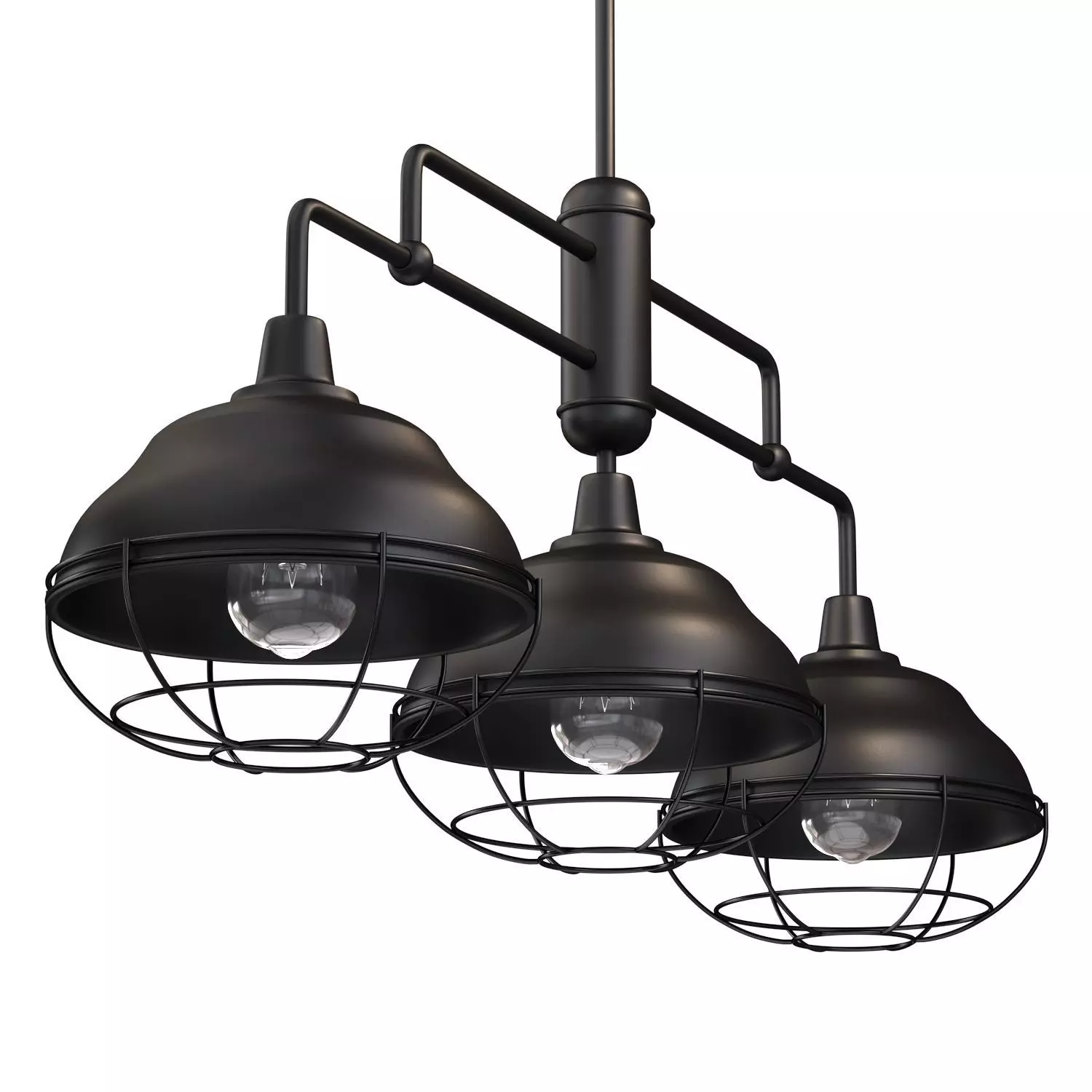 Levi Industrial Farmhouse Iron Linear LED Pendant by Jonathan Y Low-poly 3D model_0