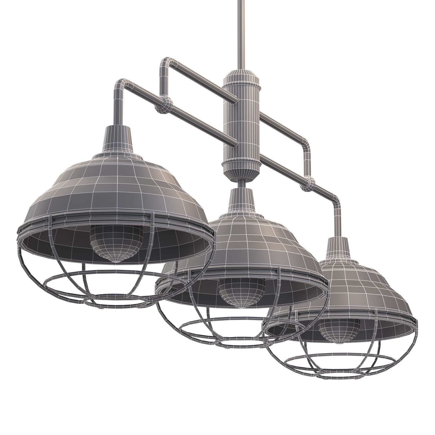 Levi Industrial Farmhouse Iron Linear LED Pendant by Jonathan Y Low-poly 3D model_5
