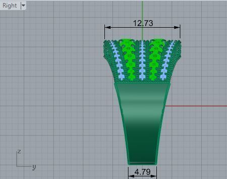 2-Row green and white diamond ring 2984 3D print model 3D print model_6