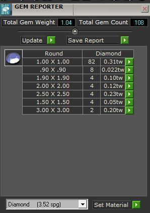 2-Row green and white diamond ring 2984 3D print model 3D print model_8