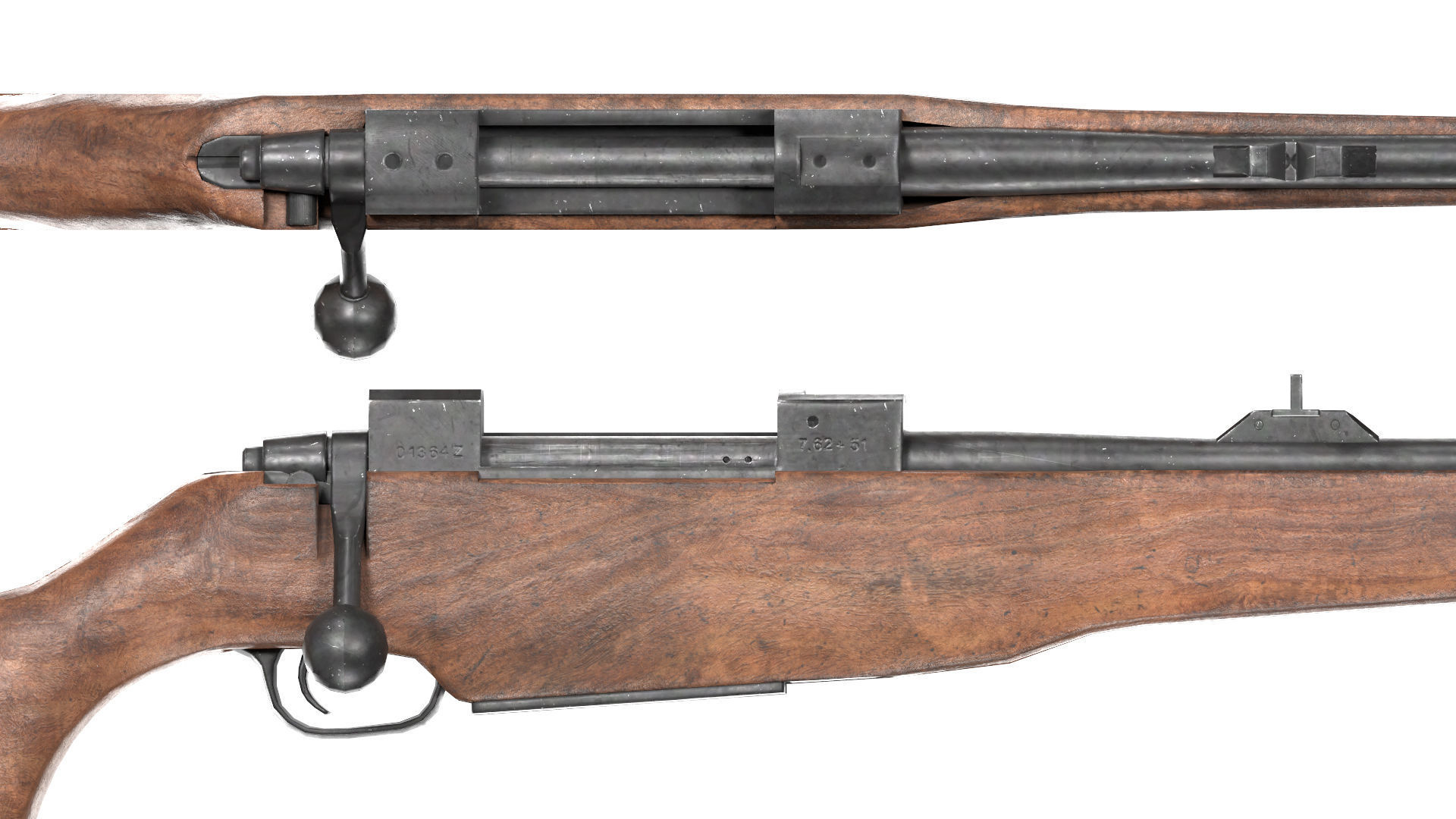 MILITARY Game Ready Elmech EM-992 Croatian Sniper Rifle Low-poly 3D model_10