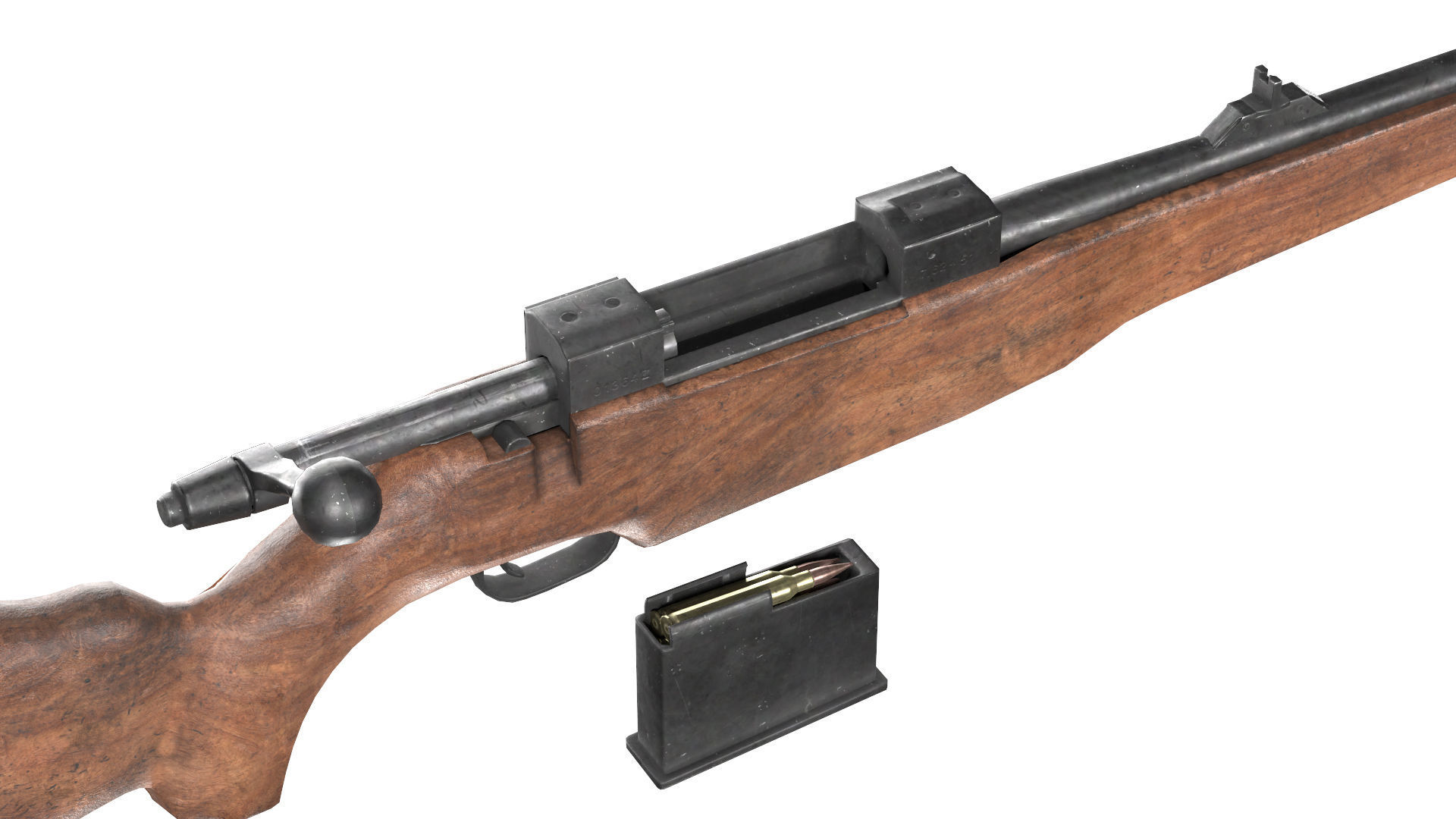 MILITARY Game Ready Elmech EM-992 Croatian Sniper Rifle Low-poly 3D model_7