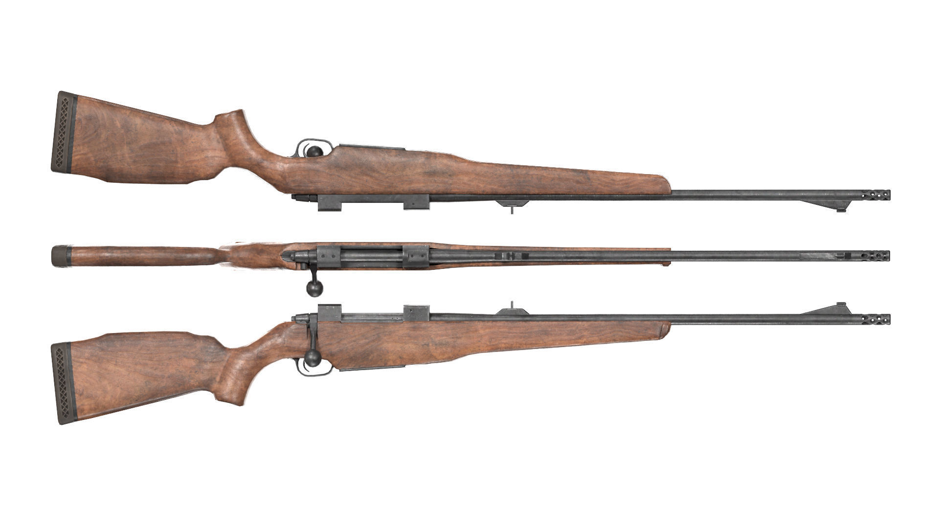 MILITARY Game Ready Elmech EM-992 Croatian Sniper Rifle Low-poly 3D model_2