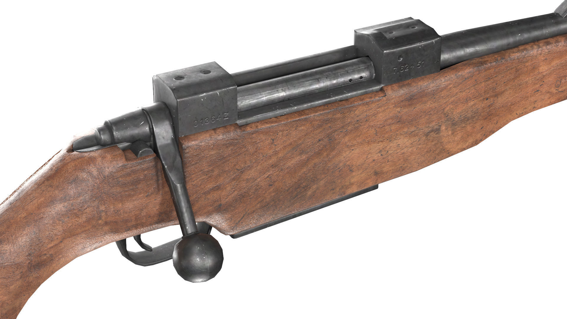 MILITARY Game Ready Elmech EM-992 Croatian Sniper Rifle Low-poly 3D model_4