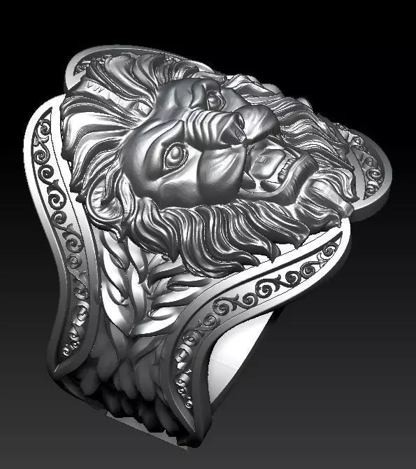 lion ring 3D model_0