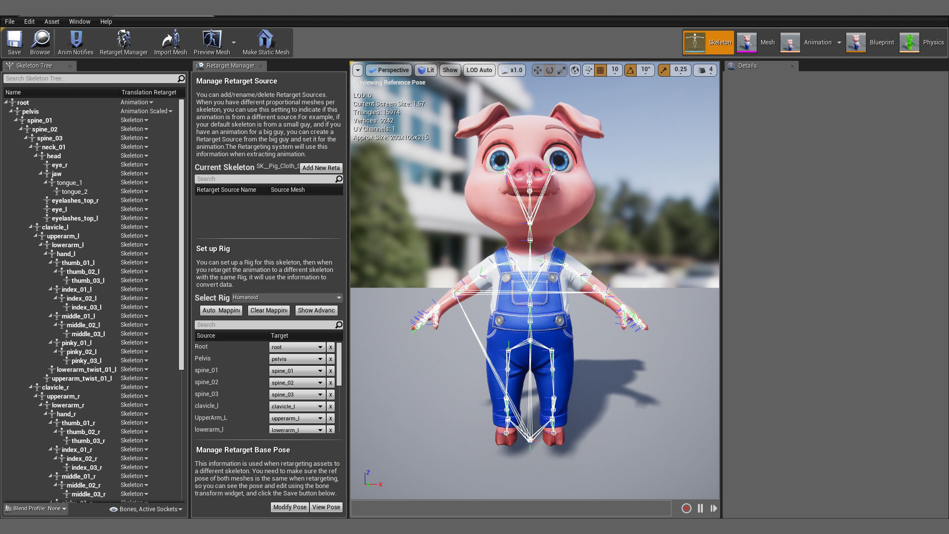 Cartoon Pig Cloth Low-poly 3D model_6