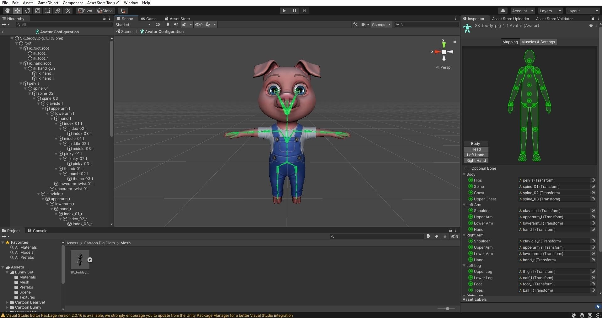 Cartoon Pig Cloth Low-poly 3D model_5