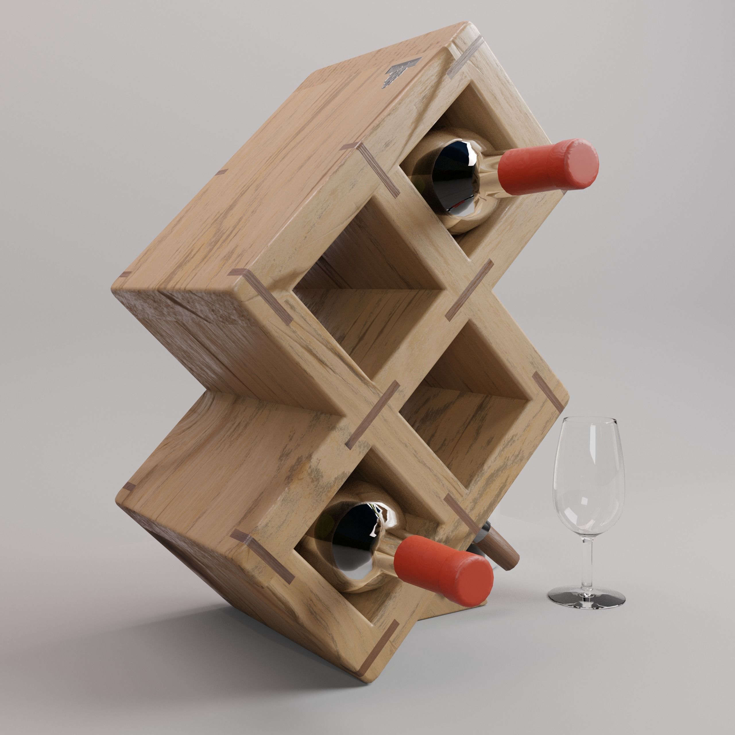 Wine Rack 3D  Wine Shelf  WS-1 3D model_1