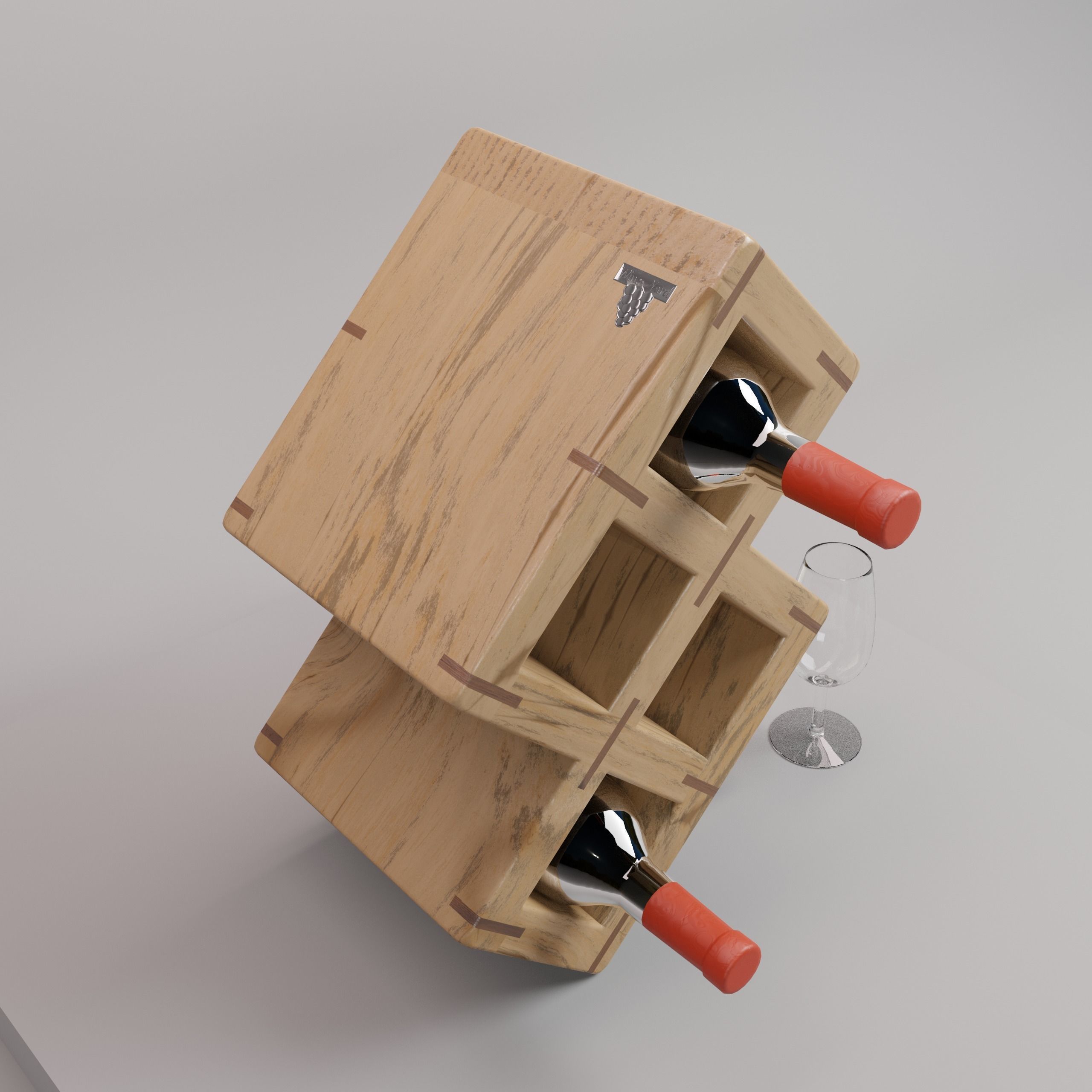 Wine Rack 3D  Wine Shelf  WS-1 3D model_4