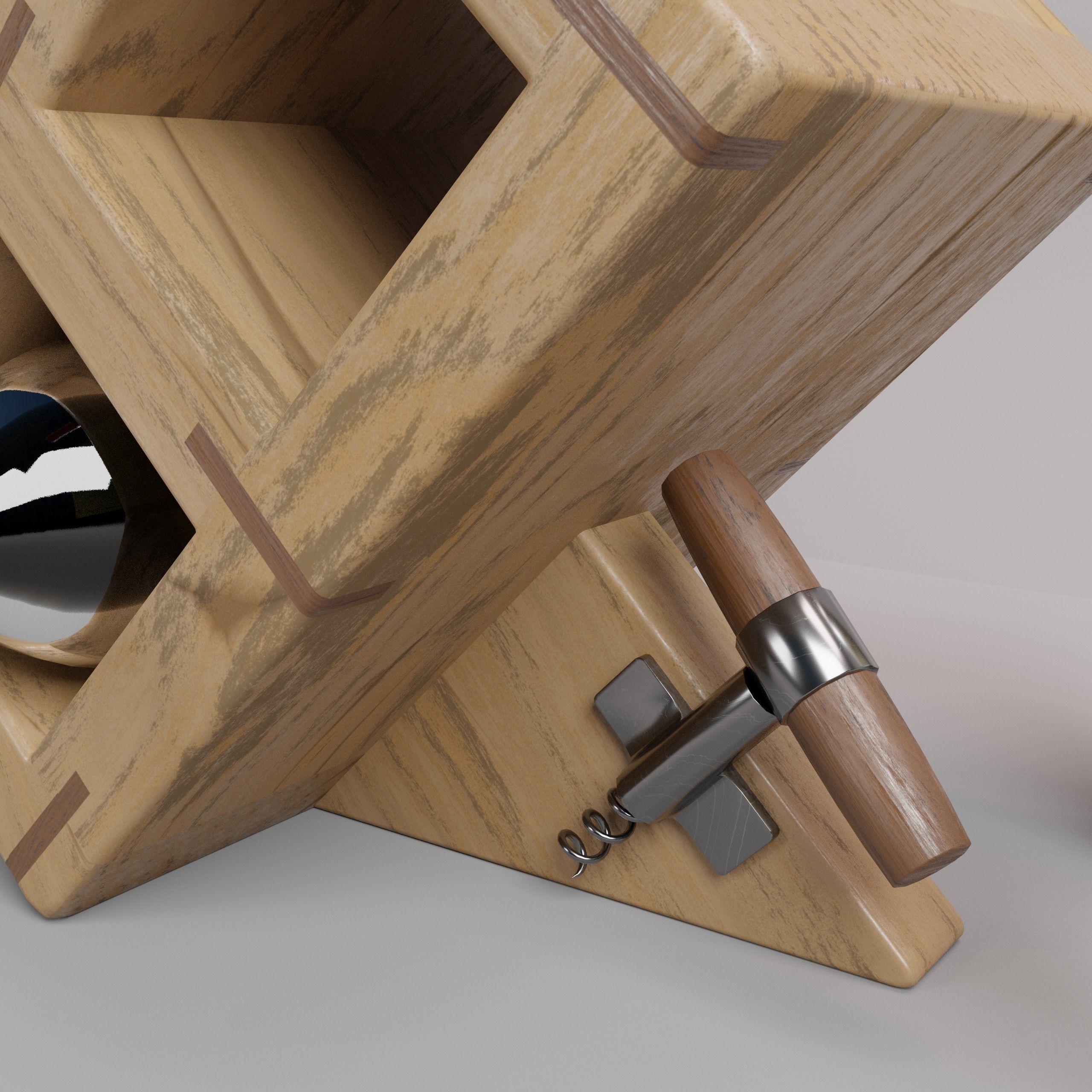 Wine Rack 3D  Wine Shelf  WS-1 3D model_3