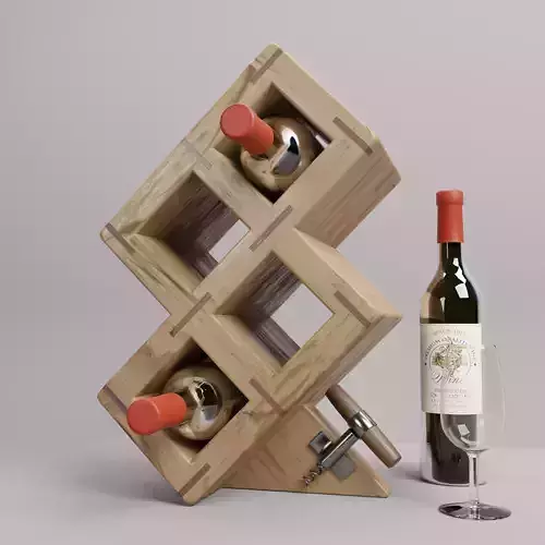 Wine Rack 3D  Wine Shelf  WS-1 3D model
