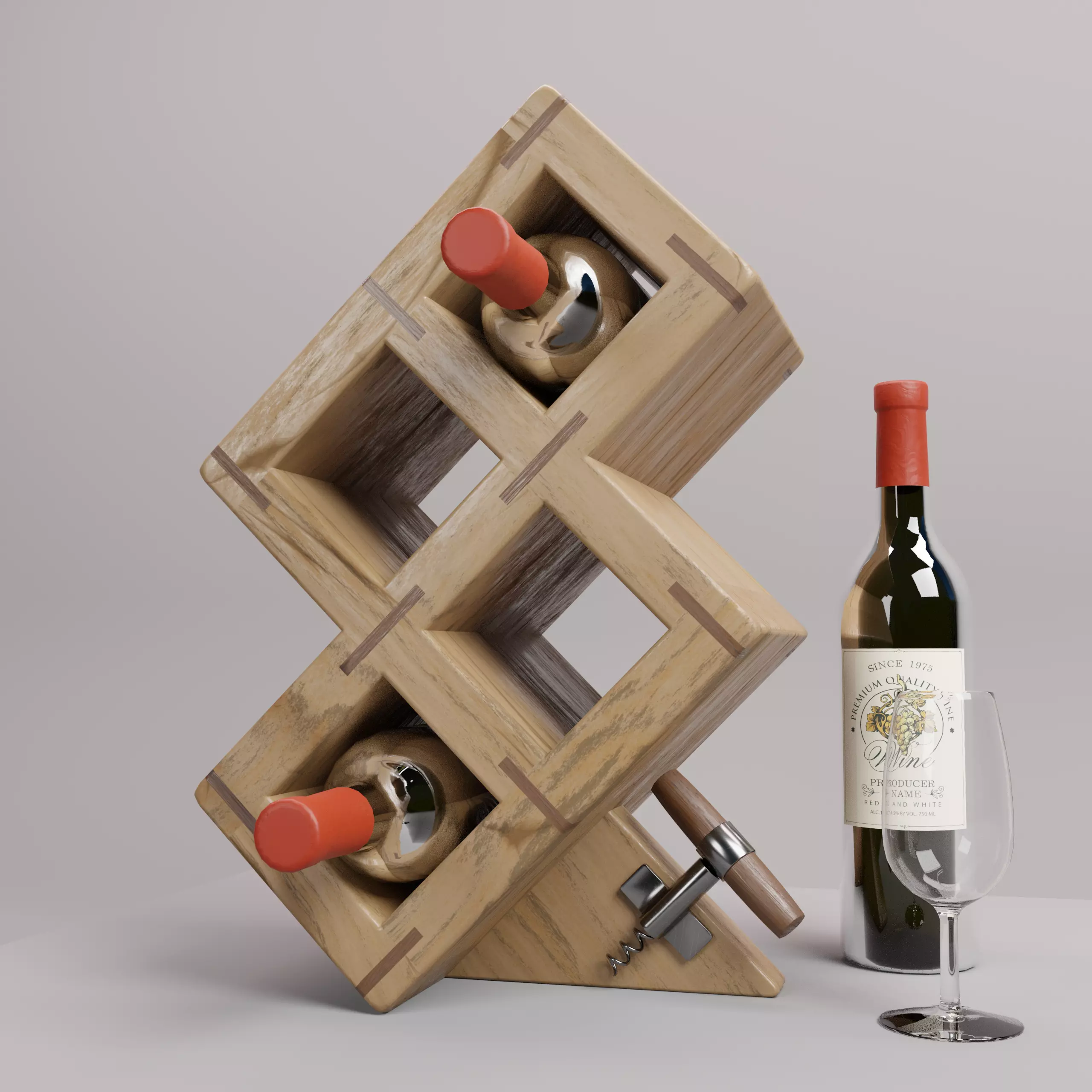 Wine Rack 3D  Wine Shelf  WS-1 3D model_0
